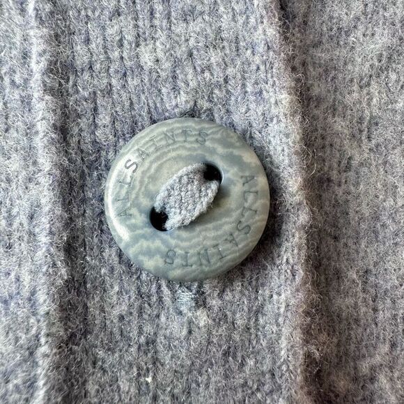 ALLSAINTS Rufa Wool Blend Cardigan In Blue Smoke Size XS - Picture 7 of 13